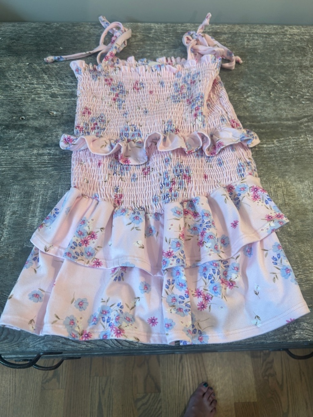 Tweenstyle Pink Floral Ruffle Sundress